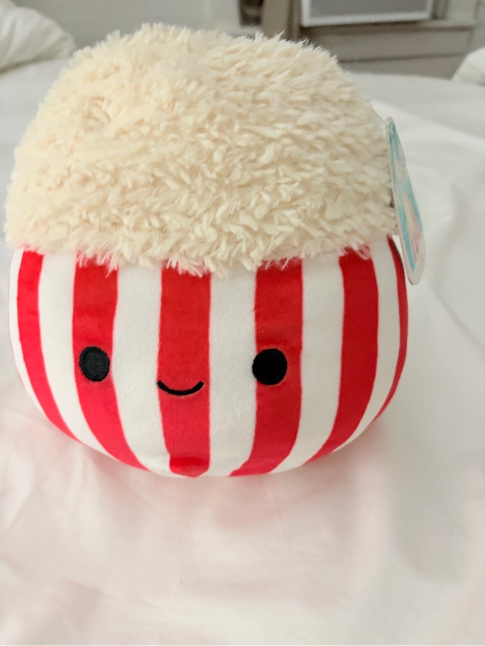 Squishmallows Red & Cream Striped Smiley Plush